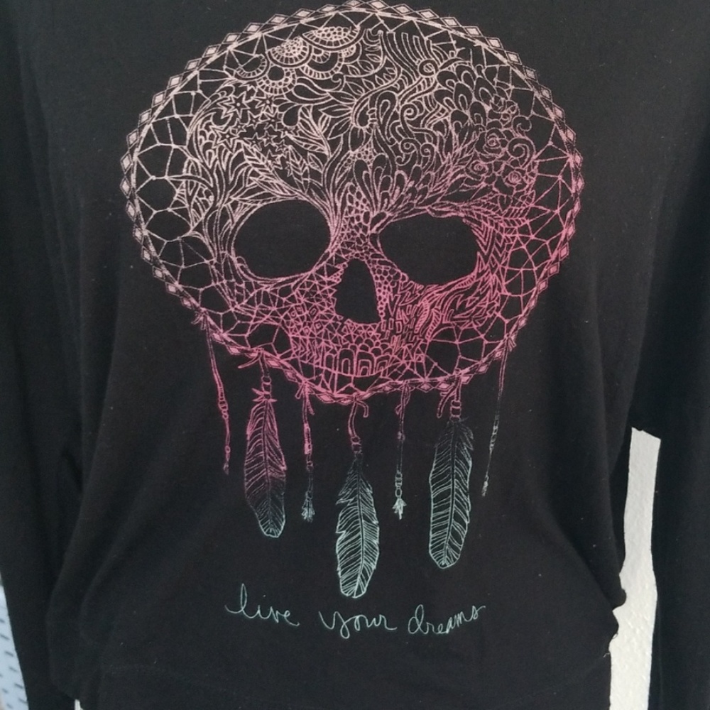 Empre skull dreamcatcher black long sleeve- Medium